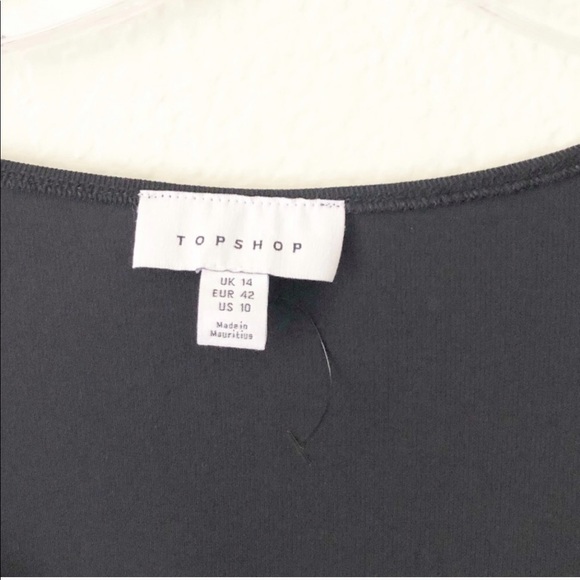 NWOT TOPSHOP square neck ribbed bodysuit black - Picture 9 of 10